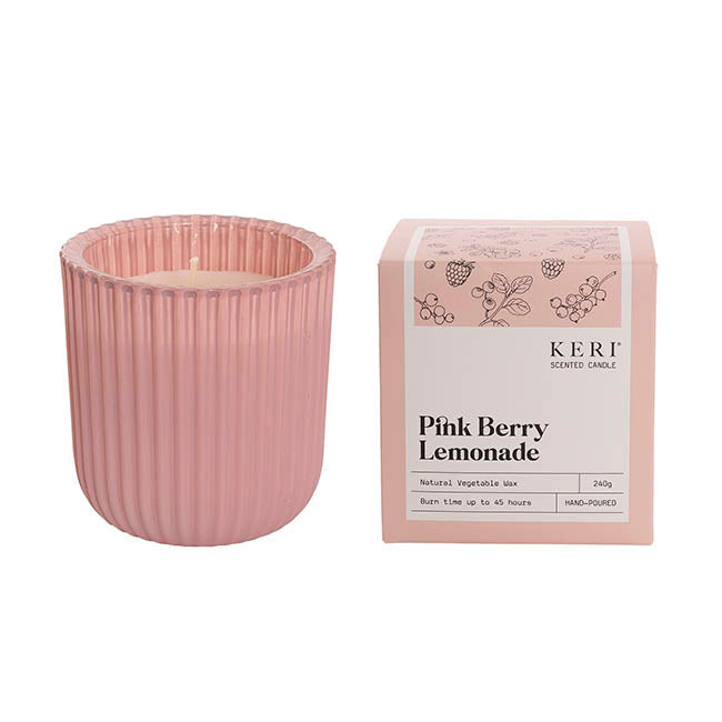 Pink berry and lemonade scented candle