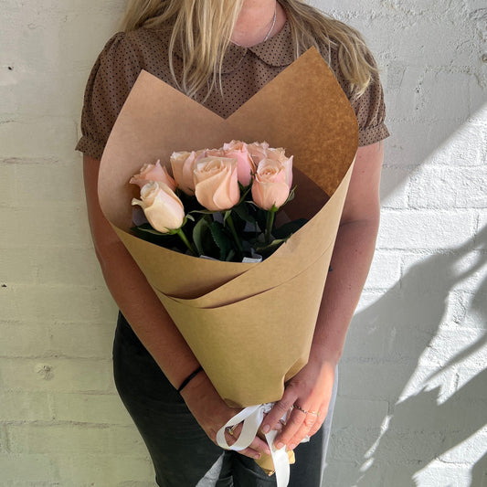 blush pink rose bouquet