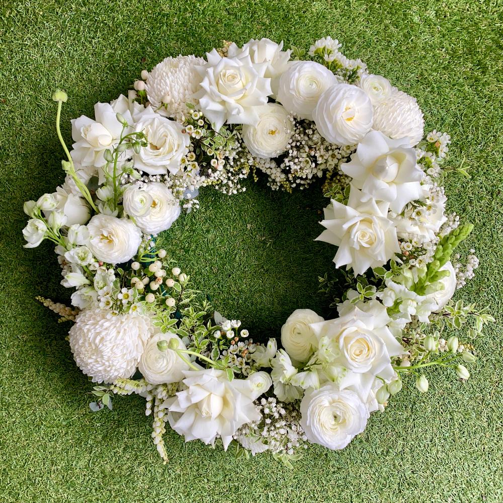 White Sympathy wreath
