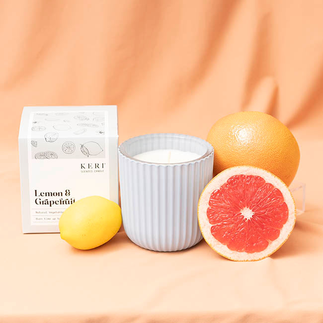 lemon and grapefruit scented candle