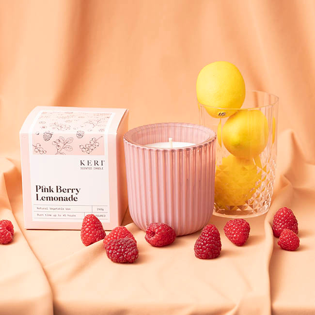scented candle - pink berry and lemonade