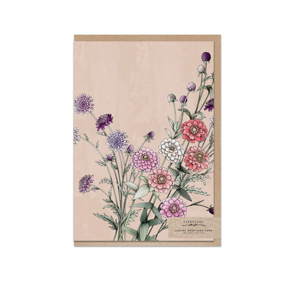 Zinnia greeting card
