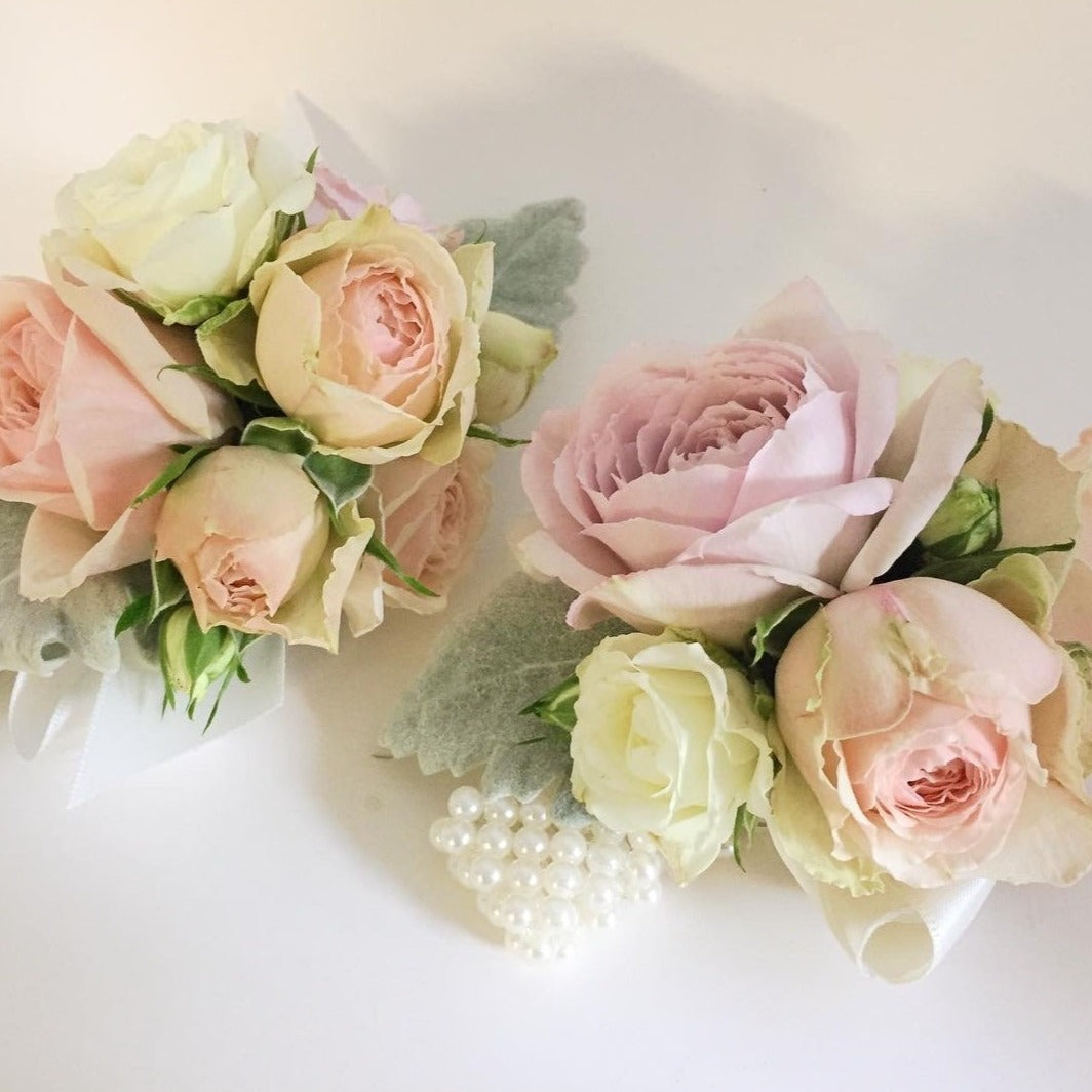 School formal corsage and buttonhole gift set