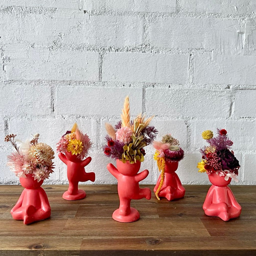 Yoga Babies Preserved flower Pot- Coral Shade