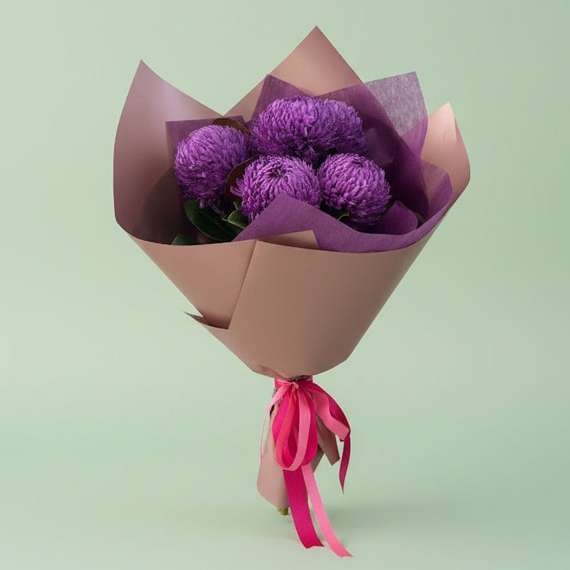 fluffy disbuds wrapped in rose gold wrapping
