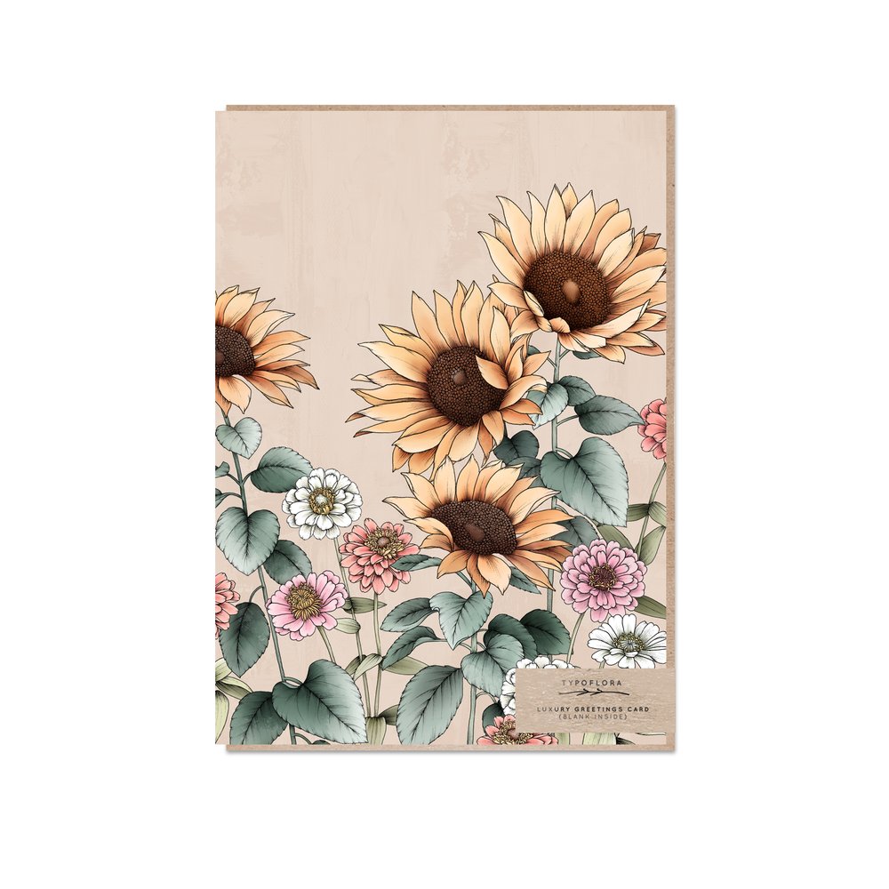 Sunflowers on a greeting card