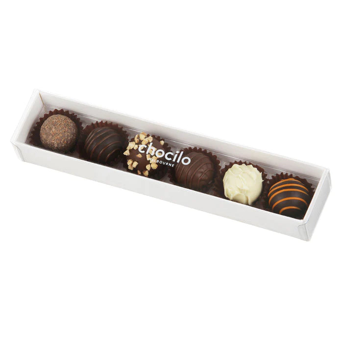 6 Pack assorted chocolate truffle box - 75g