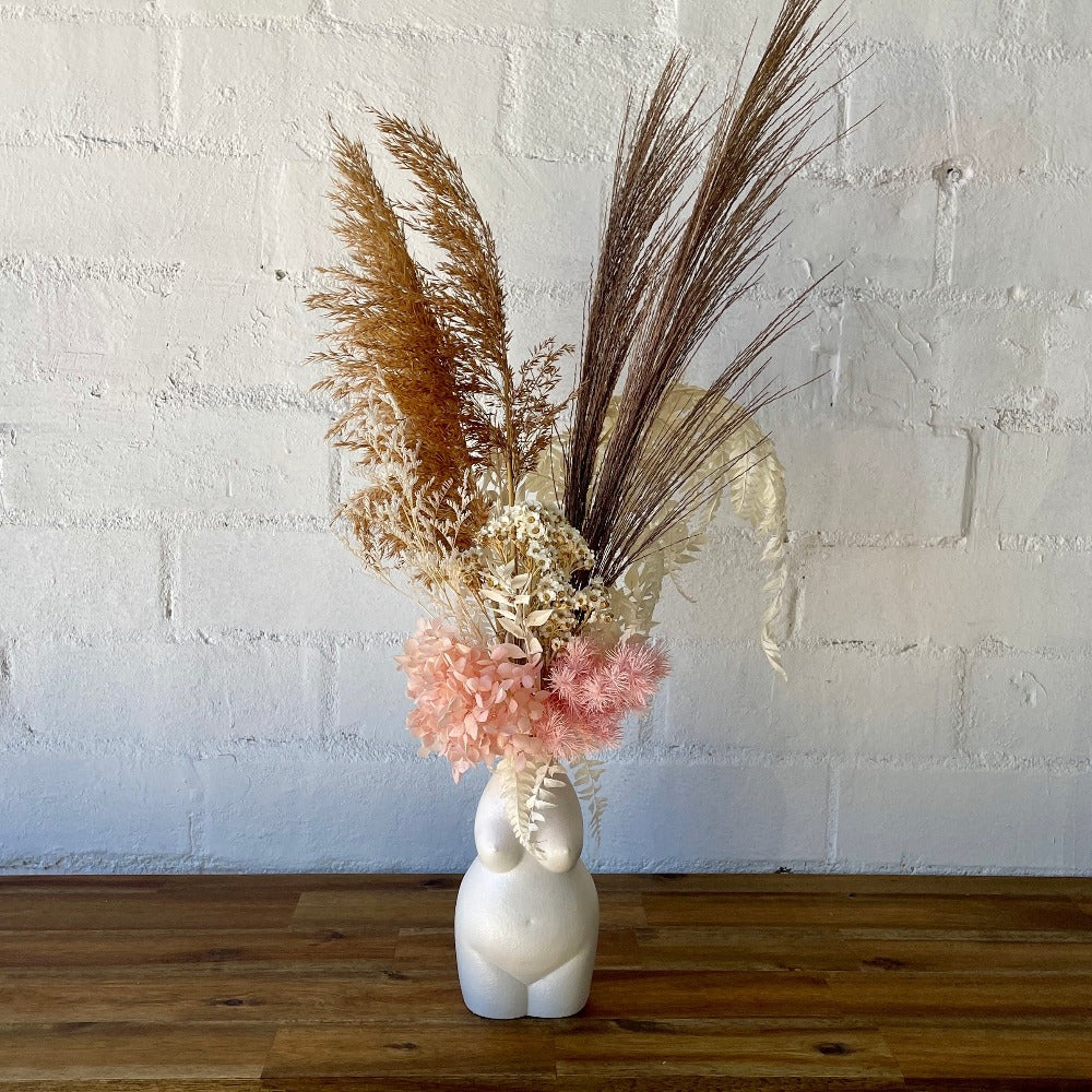 Dried Flower in nude women vase