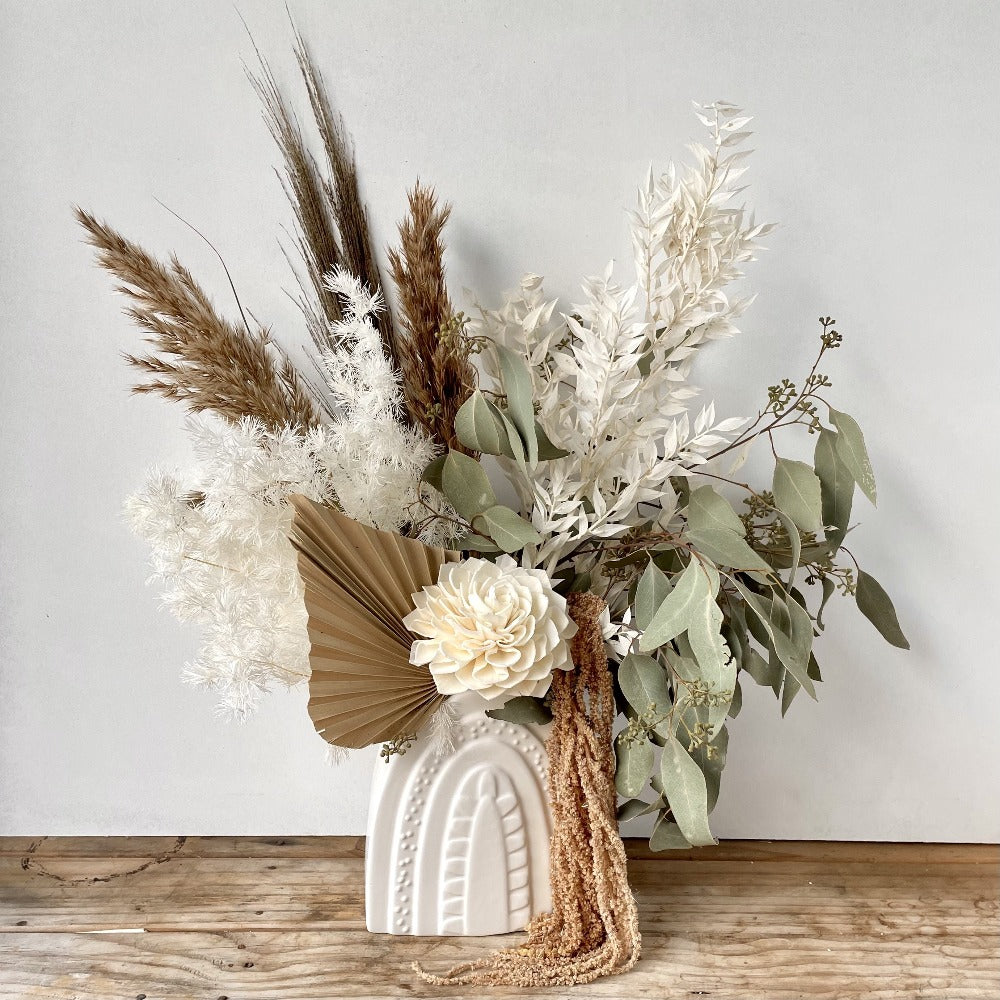 white Preserved flower arrangement